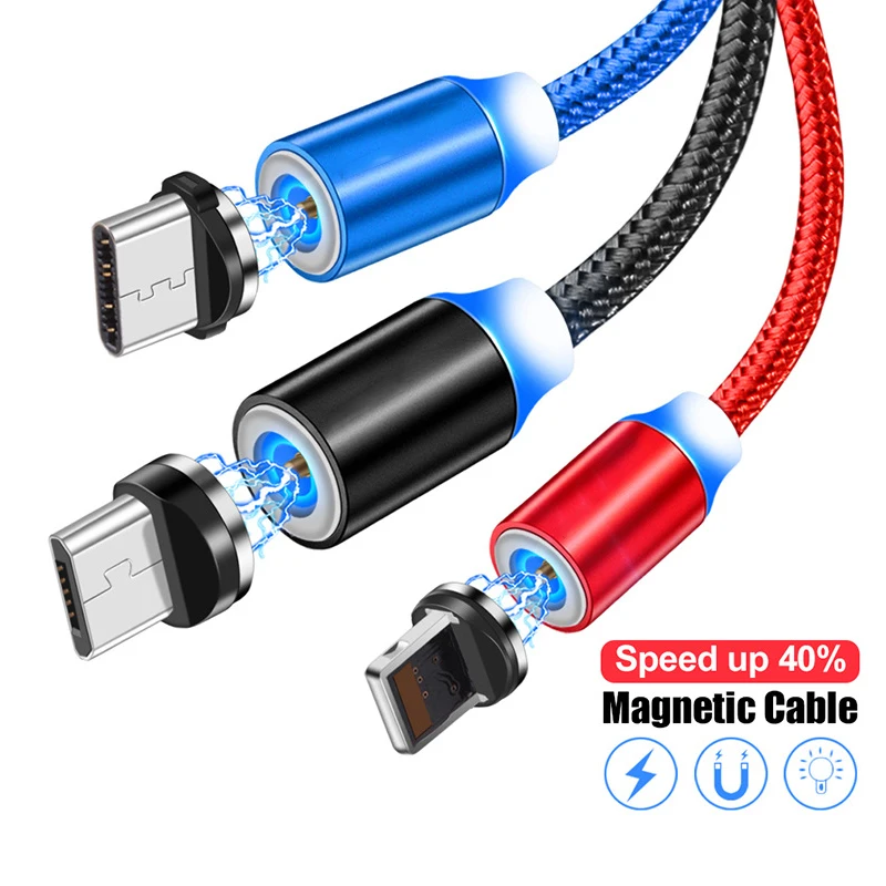 Магнитный кабель ONEVAN 2 м адаптер Micro USB Type C 4 А магнитное зарядное устройство