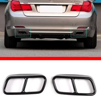 top 2pcs car stainless steel exhaust muffler tail tip pipe trim cap cover frame for bmw 7 series f01 2009 2014