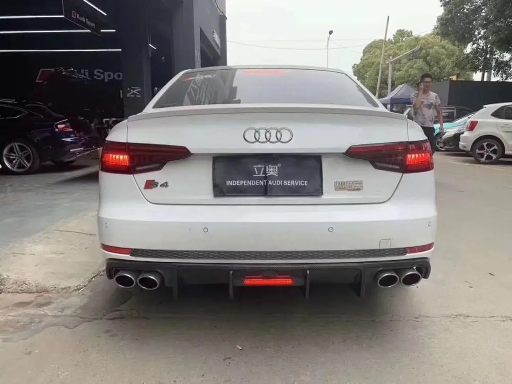 S4 A4 B9 S4 Sline углеродного волокна задний бампер для губ Диффузор для Audi A4 B9 Седан - Цвет: S4