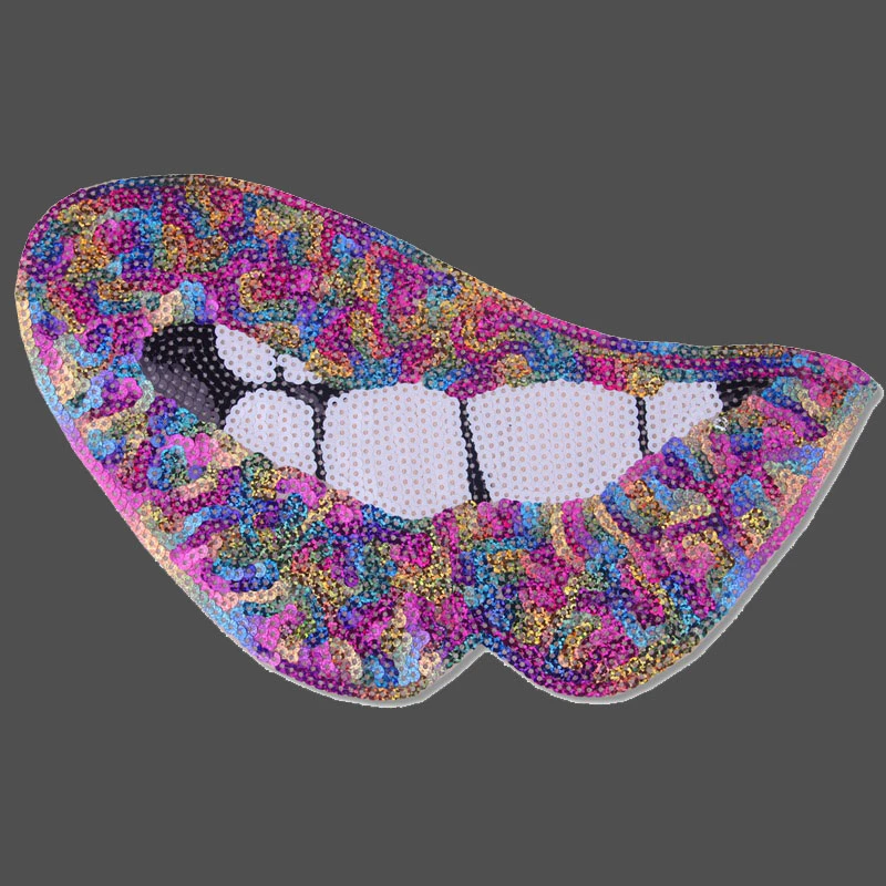 Блестящий патч с блестками сексуальный Радужный для губ наклейки помощью утюга