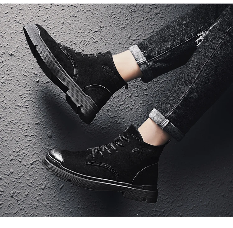Настоящие новые Брендовые мужские ботинки; Martens; теплая зимняя обувь; мужские мотоциклетные ботильоны; doc martins; сезон осень-зима; мужские оксфорды