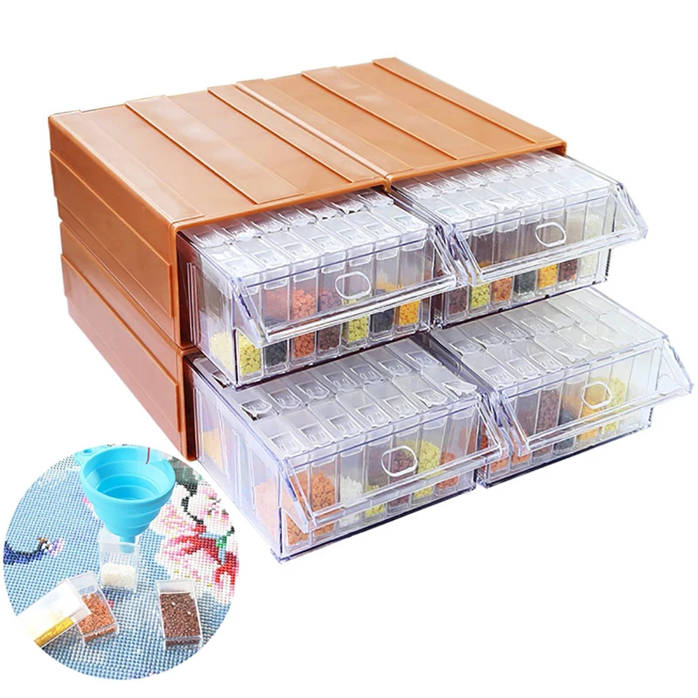 The New Diamond Painting Tool Diy Storage Box Nail Jewelry Storage Drawer Box Square Bottle Diamond Drill Plate Combination Set