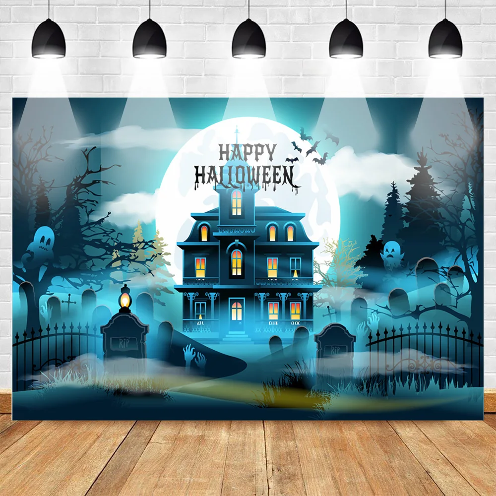 Счастливый дневной замок яркий лунный фон призрак демон платье товары вечерние и