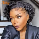 Эбби кудрявый Боб 13X 1, парики из человеческих волос на сетке спереди, малазийский короткий парик для черных женщин, предварительно выщипанные парики с глубокой волной