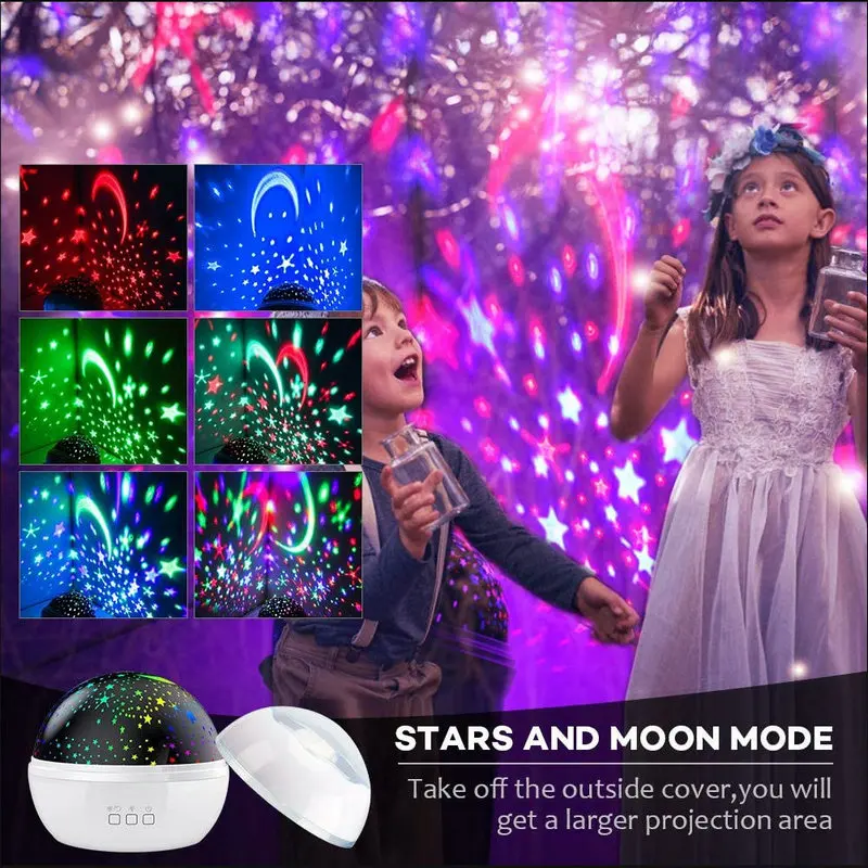 

LED Star Projector Lamp RGB Night Light Rotating Ocean Projector Night Lights For Kids Bedroom Party Birthday