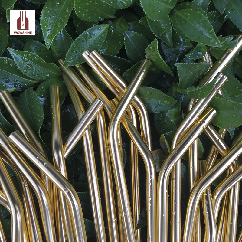 WOWSHINE новые алюминиевые изогнутые питьевые соломинки одобренные FDA 10 шт.