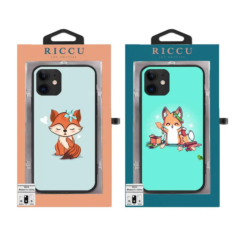 Силиконовый чехол Riccu foxs для iPhone 11 pro 12 8 7 6 6S Plus X SE 2020 XR Pro mini XS MAX