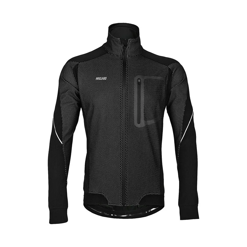 Arsuxeo осенне зимняя мужская велосипедная Куртка Теплая Флисовая ветровка одежда