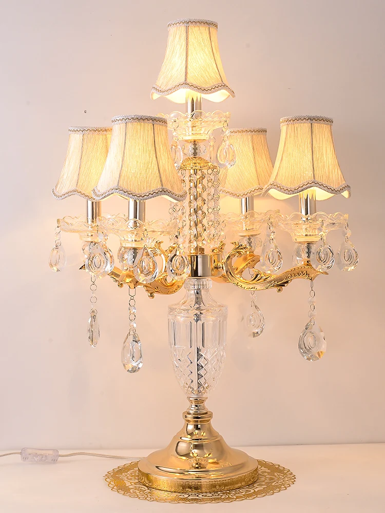Арт деко Милана шоу Хрустальная настольная лампа Led Candestick Свадебная Светодиодная