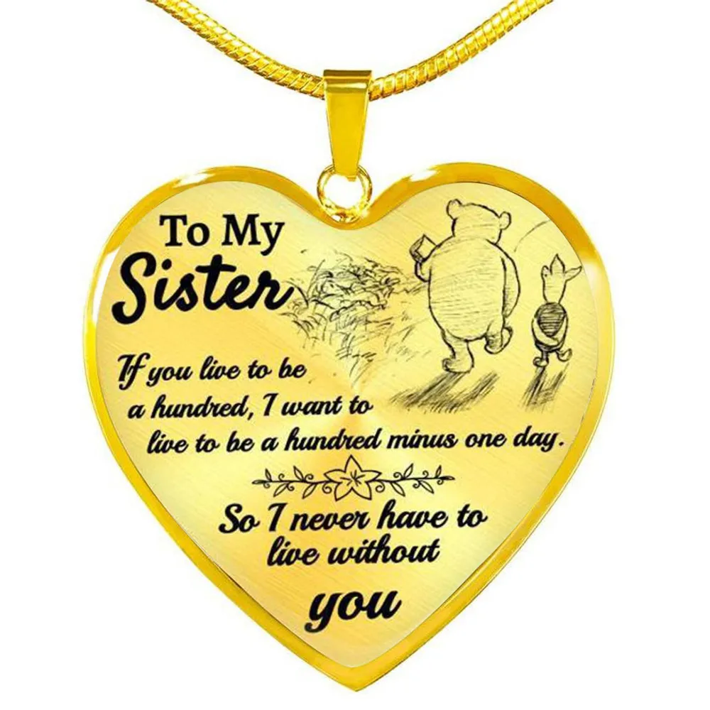 Ожерелье с металлической цепочкой для моей сестры/друга ожерелье кулоном в форме