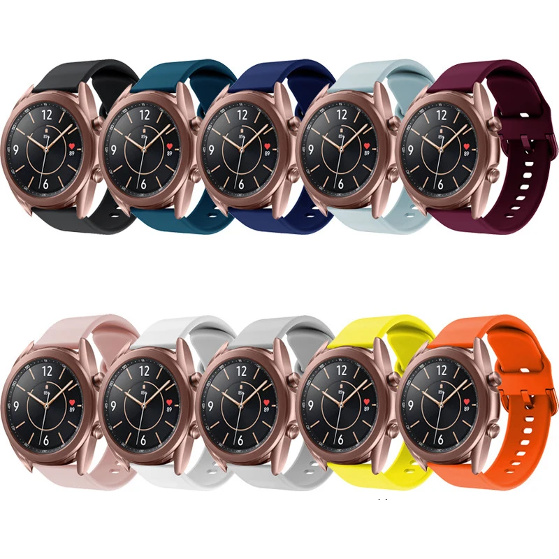 Ремешок силиконовый для samsung galaxy watch active 2 спортивный браслет huawei gt 2e Samsung gear s3 frontier