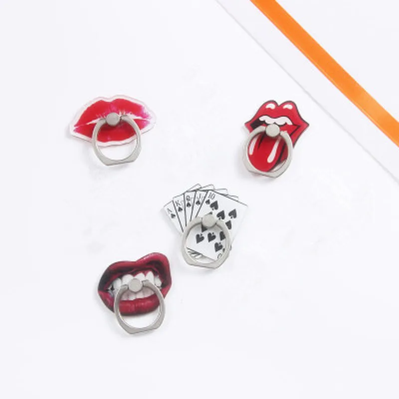 Мобильный телефон с красными губами держатель для помады кольцо пальцев