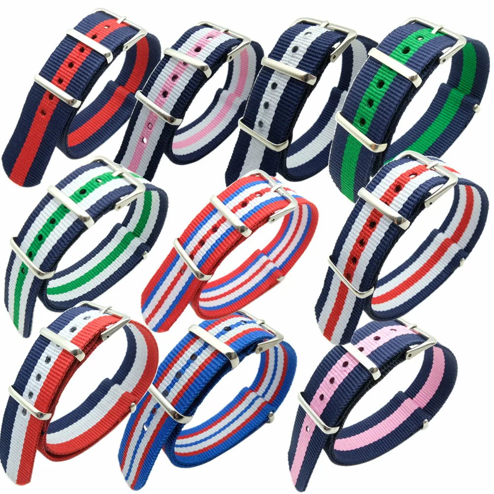 Ремешок нейлоновый для наручных часов повседневный армейский спортивный