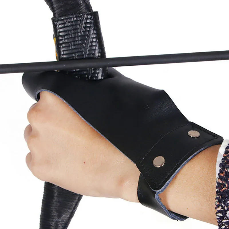 Protective Glove Archery Left Hand Guard Traditional Bow Arrow Finger Guards Recurve Outdoor Shooting Hunting training Supplies | Спорт и
