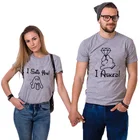 Летняя футболка с надписью I Asked I Said Yes, забавная футболка с короткими рукавами для влюбленных, футболка унисекс, модные футболки в подарок на день Святого Валентина