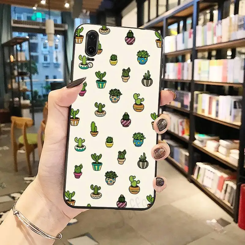 

Plant cactus pattern Phone Case For Huawei honor Mate P 10 20 30 40 i 9 8 pro x Lite smart 2019 nova 5t