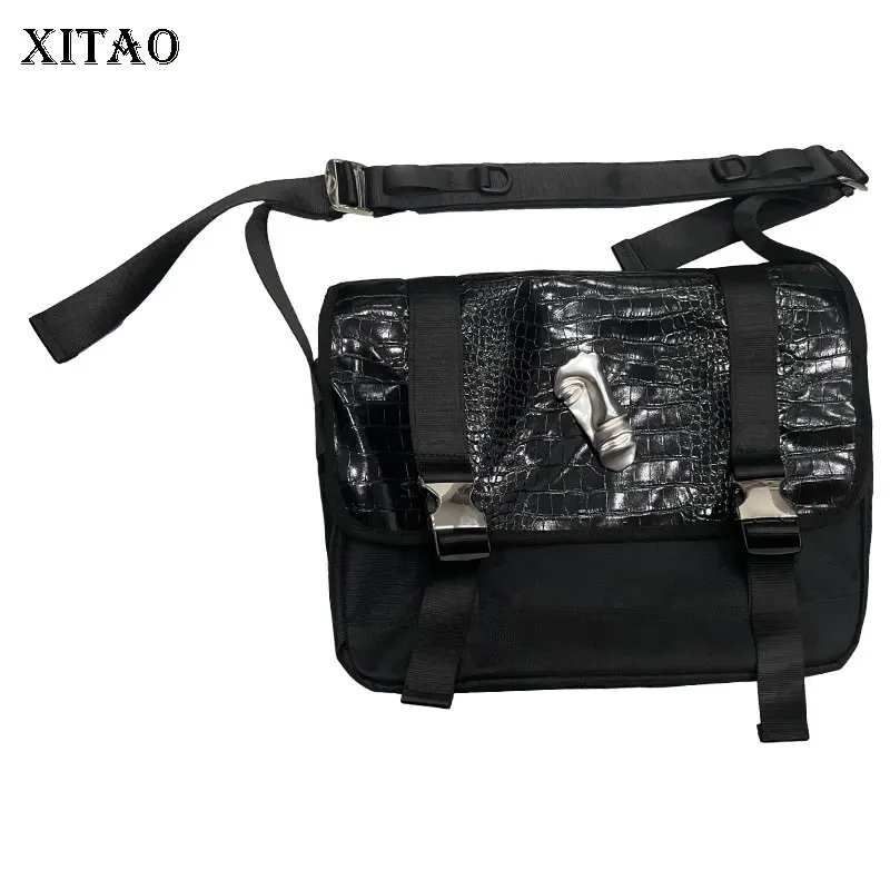 

XITAO Crocodile Patterned Metal Sculpture High-quality Retro Glossy Design 2021 Minority Elegant Goddess Fan Casual Bags GWJ2090