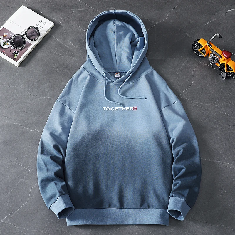 

Men's Hooded Sweater Fashion Brand Loose All-Match Gradient Casual Men's Clothing Korean Style Printing Stylish Pullover Jacket
