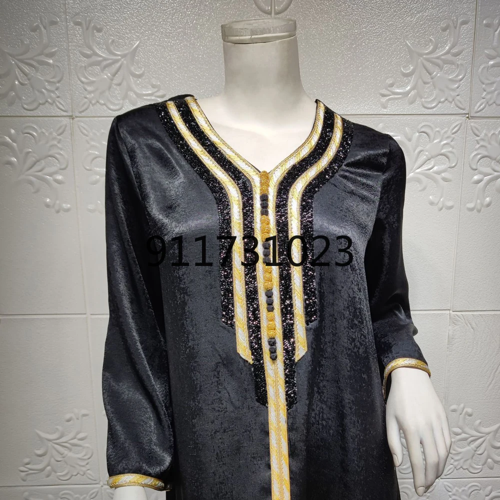 Черные Abayas для женщин Дубай турецкие Пакистанские Вечерние платья элегантная
