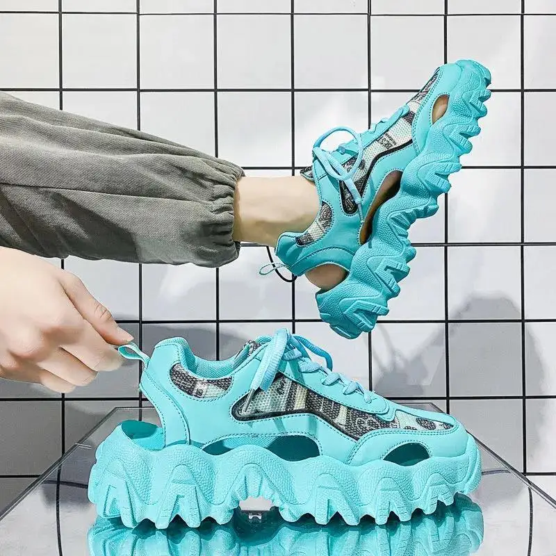 Мужские сандалии с перфорацией летняя спортивная обувь для отдыха пляжная