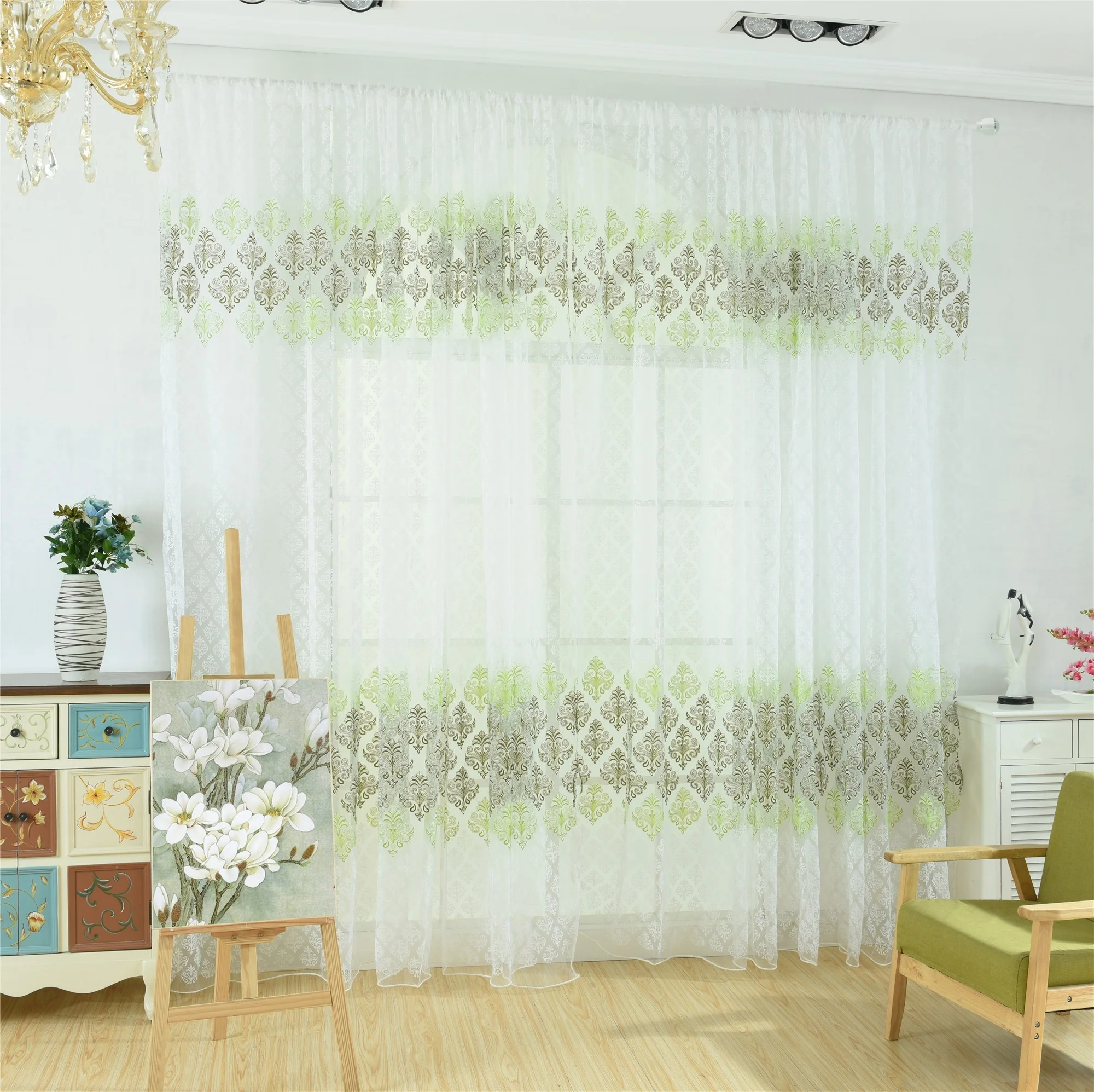 Вуаль дверной комнатный Пелерина Шторы цветочный делитель Подзор тотемная штора