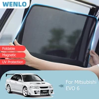 magnetic car sunshade front windshield door mesh frame curtain for mitsubishi evo 6 auto reflective cover side window sun visor