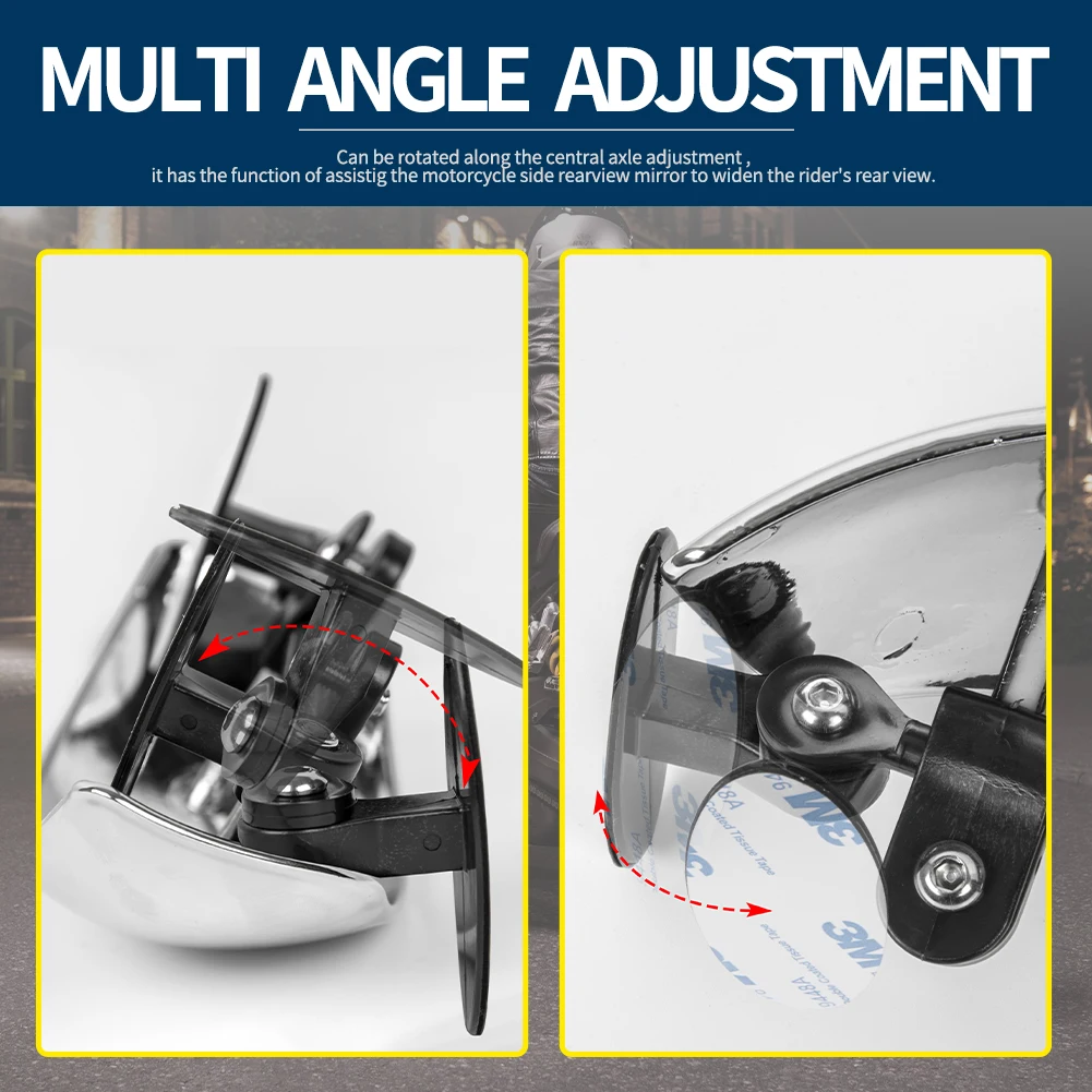 Зеркало заднего вида мотоцикла хромированное 180 ультра голографическое