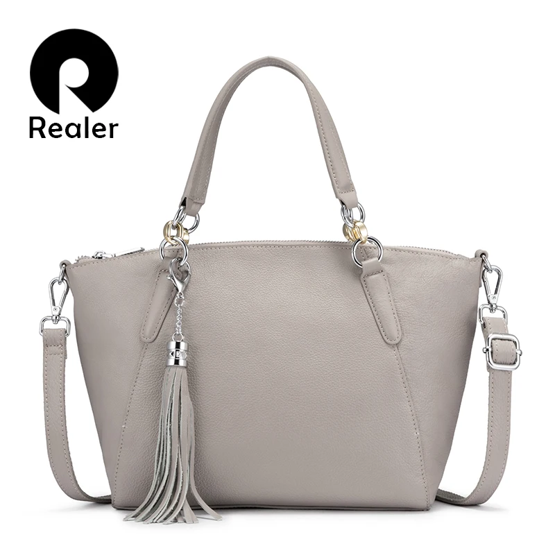 REALER реальнее сумка женская большой через плечо женщина Настоящая кожа женские
