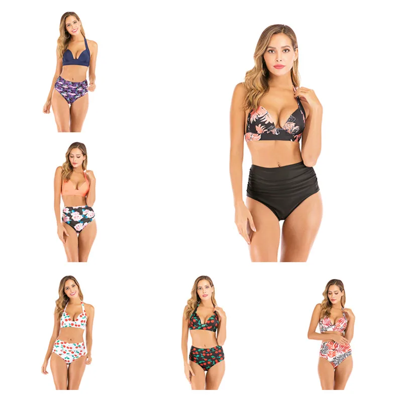 Высокая Талия бикини 2020 женские купальные костюмы для женщин Большие размеры 3XL
