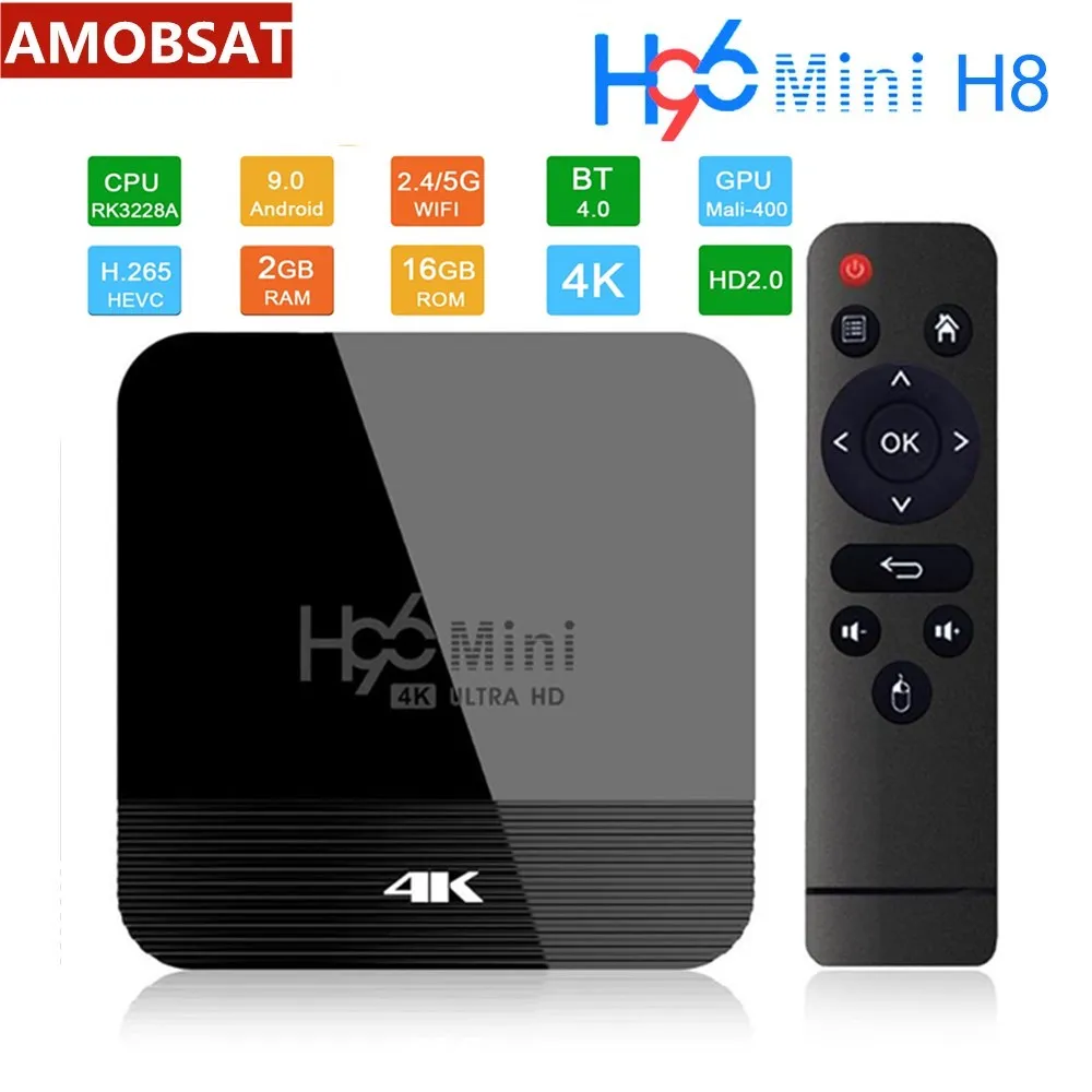 H96 мини H8 Android 9 0 ТВ коробка 2G 16G Rockchip RK3328A 1080p 4K BT Wifi Google Store Netflix H96Mini 1G8G телеприставка