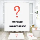 431 шт. Индивидуальные полиэстер 180x180 см занавеска для душа фото занавеска для ванной комнаты коврик для ванной набор на заказ роскошный домашний декор дропшиппинг