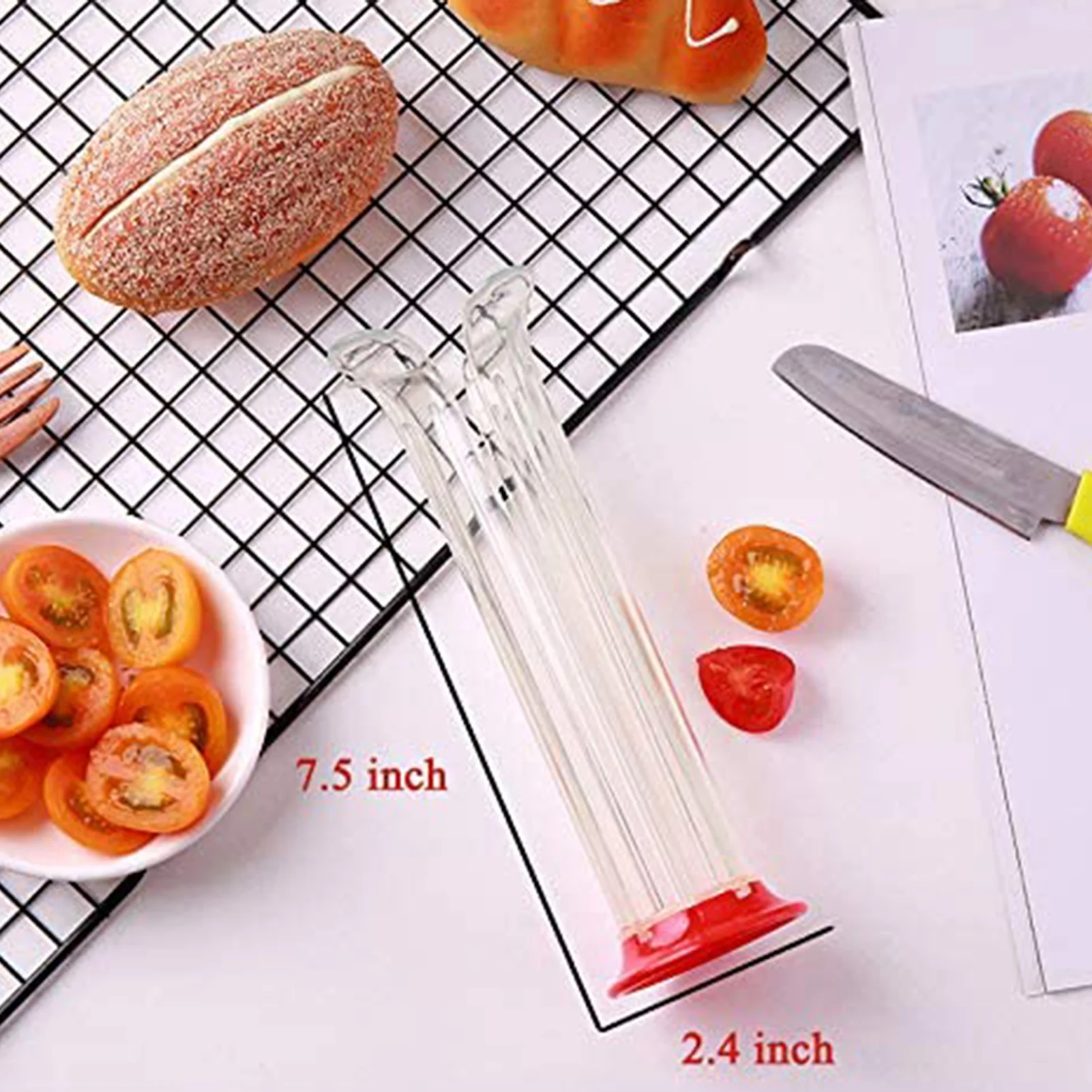 

Tomatoes Cutter Multifunctional Fruit Grape Cutter Vertical Cherry Tomato Slicer Fruit Salad Making Fruit Splitter Slicer Cherry
