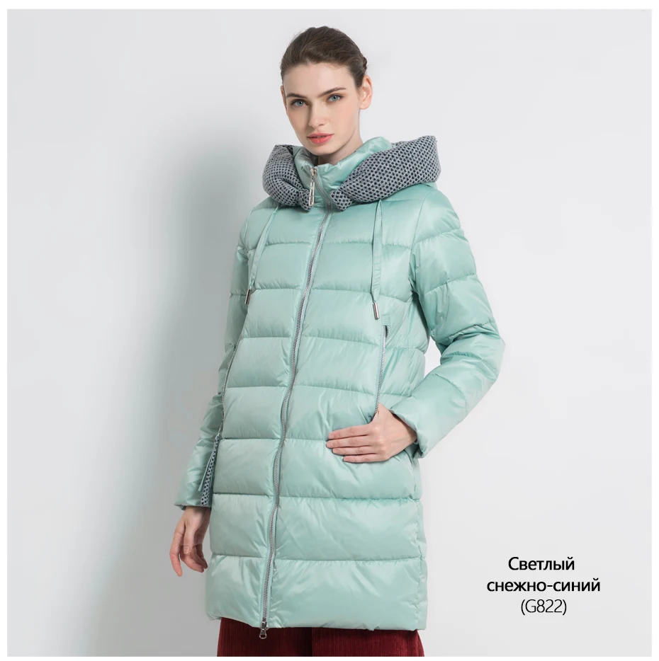 ICEbear Новинка женская зимняя куртка пальтоТонкая зимняя стеганая куртка Длинная Стильная парка с капюшоном; утепленная верхняя одежда GWD19600I