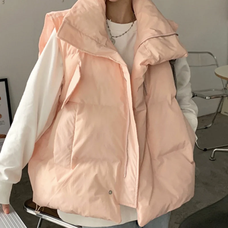 

Cotton Padded Vest Women's Autumn and Winter Korean Version 2021 New Folding Wear with Small Thickened Loose Sleeveless Cotton