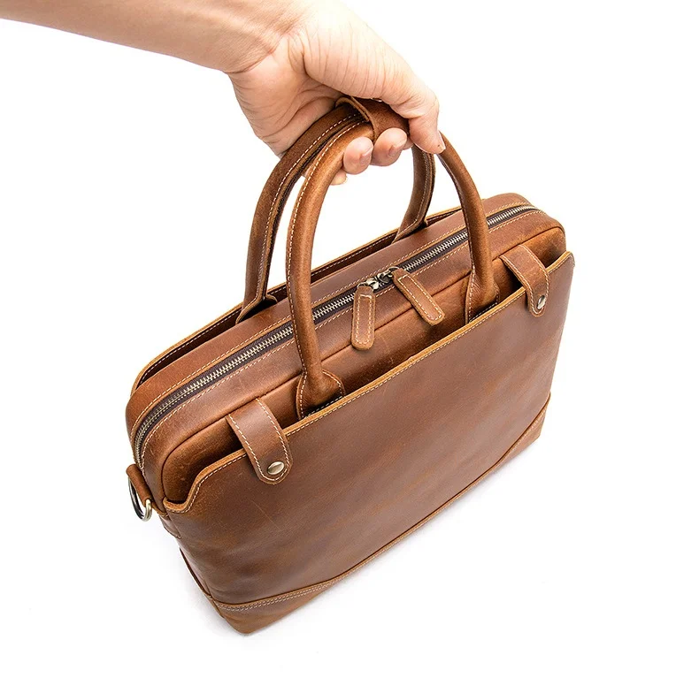 Сумка мессенджер Maheubag Мужская из натуральной воловьей кожи для ноутбука 14