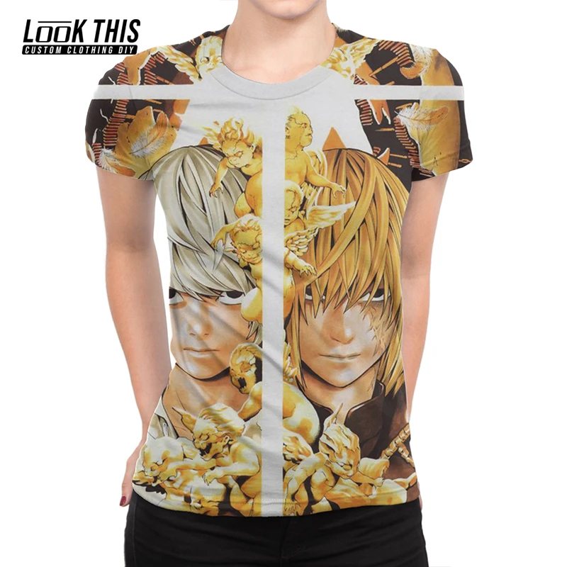 

Death Note 3D Cool Women's T Shirt Gothic Aesthetics Girl 2021 Summer O-neck Short Sleeve Tops Unisex Female Anime Pullover Tees