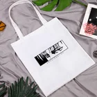 Титаны атака переносная сумка для покупок сумка из аниме; Обувь Дизайнерские Сумки Для женщин холст ткань эко-складная сумка для покупок женские кожаные через плечо для женщин