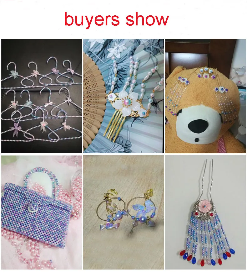 Круглые бусины с отверстием Разноцветный жемчуг имитация акрилового жемчуга 100