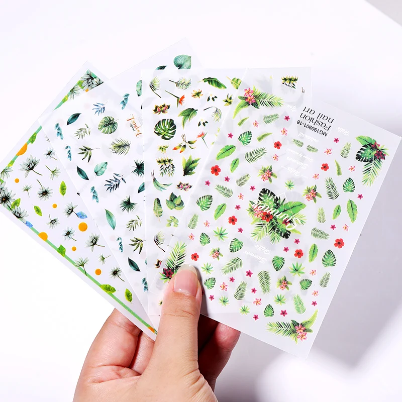 1 лист 3D стикер для ногтей Маргаритка красочный цветок и шаблон переводные