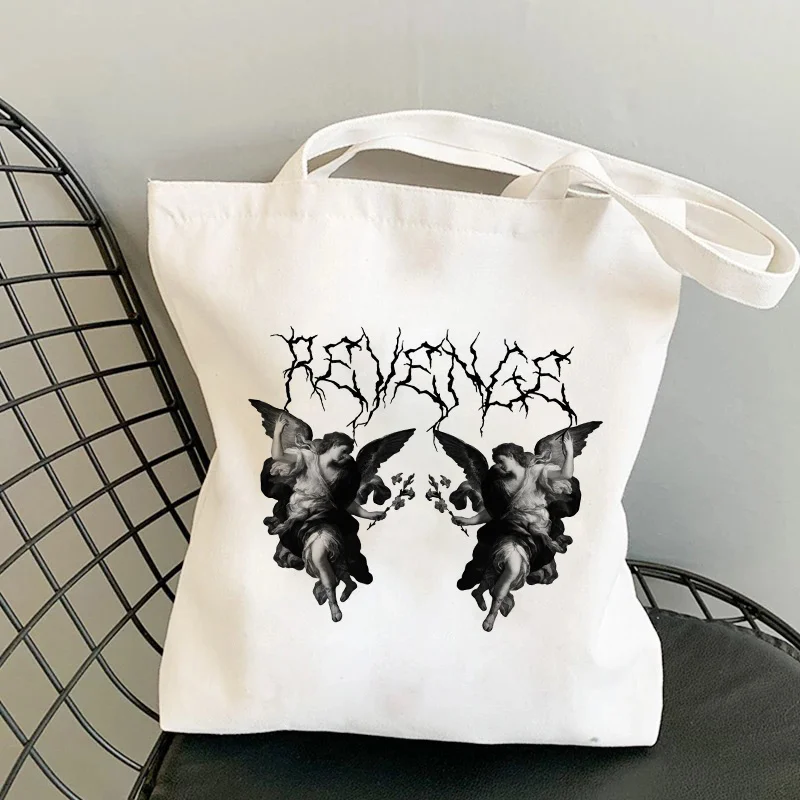 

Gothic Dark Angels Print Shopping Bag Shopper Bags Handbag Bag Tote Reusable Ecobag Canvas Bag Shoulder Bag Tote Large Capacity