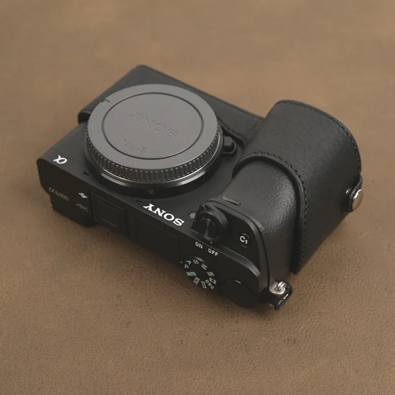 AYdgcam ручной работы из натуральной кожи чехол для камеры для sony A6100 A6400 A6300 A6000 сумка для камеры половина ручки винтажный Чехол