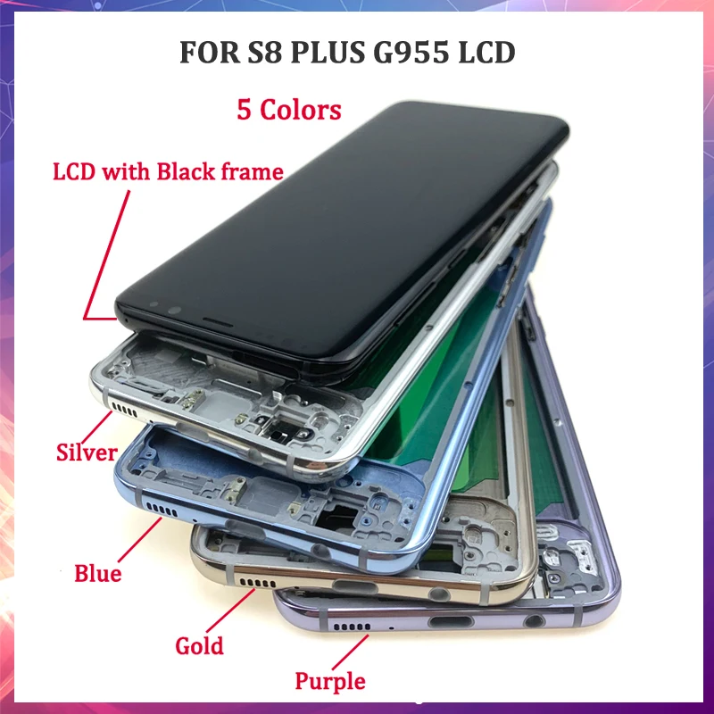 100% протестированный Spuer AMOLED lcd для samsung S8 Plus G955F G950F ЖК экран сенсорный дигитайзер в