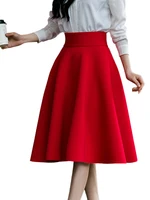xs 5xl women skirt high waisted skirt female white knee length bottoms pleated skirt saia midi pink black red blue burgundy