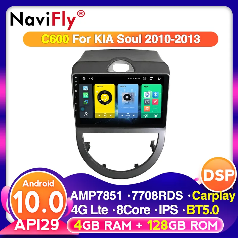 API29 Android 10 4 + 128G Автомобильный Радио Видео плеер мультимедиа для KIA SOUL 2010 2013 радио GPS