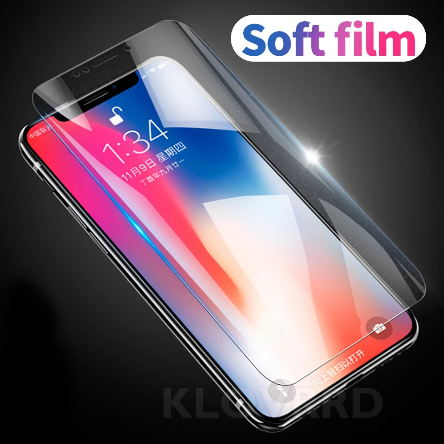 ТПУ Защита экрана для iPhone XS Max XR X 7 8 6 6S Plus 11 pro max полное покрытие Гидрогелевая пленка силиконовая наклейка не стекло