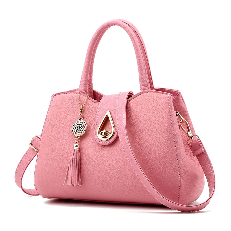 

Elegant Large Capasity Leather Bag For Women Simple Temperament Handbag Tassel Crossbody Bags Shoulder Bags 10 Colors