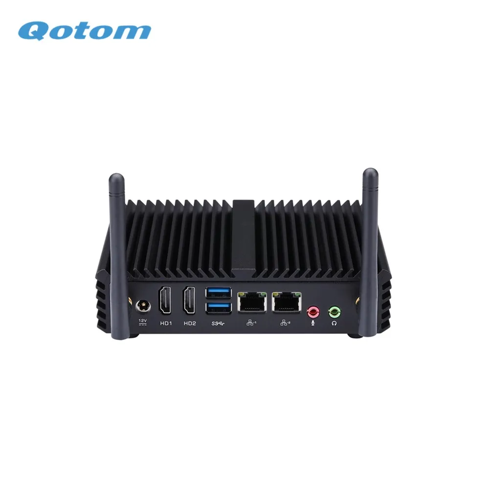 QOTOM Мини компьютер 2 Порт Gigabit Ethernet Порты Q150S S07 N3160 4 ядра AES NI 6 Вт * USB X86 небольшой