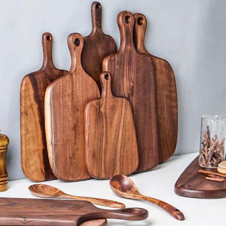 Черные ореховые Твердые разделочные доски деревянный поднос доска для пиццы