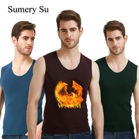 2pcslot winter tank tops men warm clothes thick fitness heating fiber vest male seamless top sleeveless casual undershirt