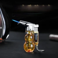 refillable inflatable lighter gourd straight creative metal inflatable small spray gun lighter smoking accessories gift for men